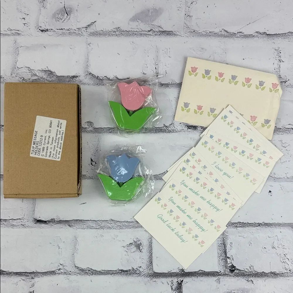 Current Tulip Message Holders 1989 Vintage Set